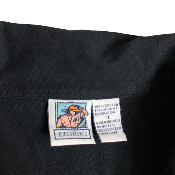 VTG Passion-I Top Womens L Black Hot Air Balloon Embroidered Bling 1/4 Zip Y2K - Picture 5 of 13